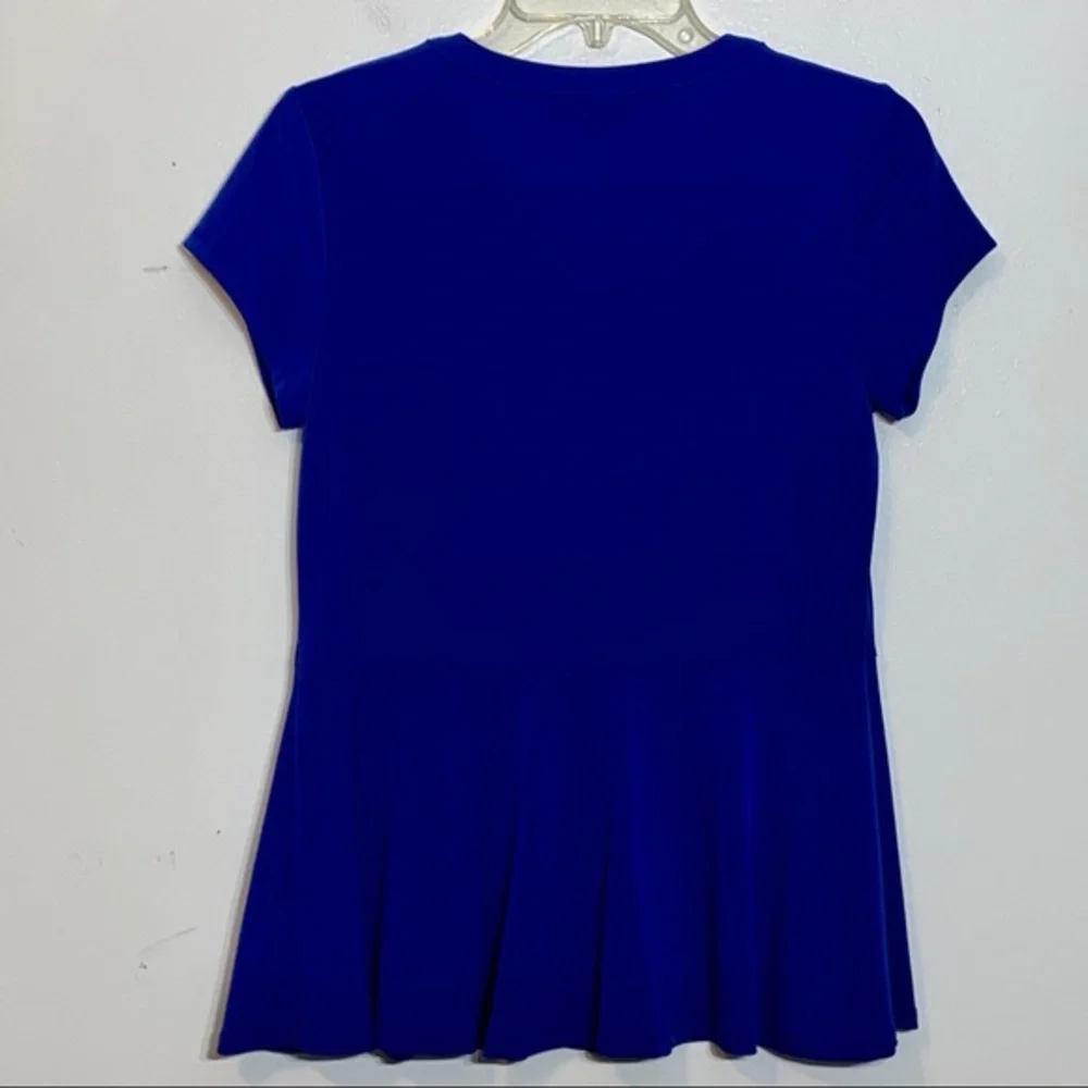 EUC Dana Buchman Bright Blue‎ Peplum Blouse - Picture 7 of 7
